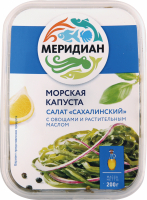 Салат из морской капусты МЕРИДИАН Сахалинский с овощами и растительным маслом, 200г