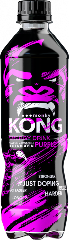 Напиток энергетический MONKY KONG Purple Ягодный взрыв газированный, 0.5л