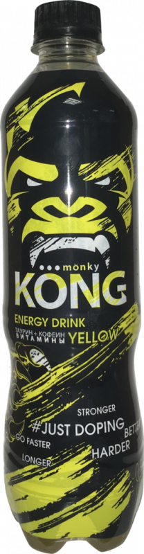 Напиток энергетический MONKY KONG Yellow Фруктовая феерия газированный, 0.5л