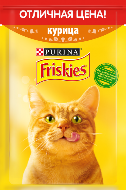 Корм консервированный для взрослых кошек FRISKIES с курицей в подливе, 50г