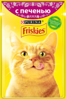 Корм консервированный для взрослых кошек FRISKIES с печенью в подливе, 85г