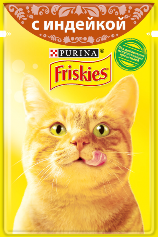 Корм консервированный для взрослых кошек FRISKIES с индейкой в подливе, 85г