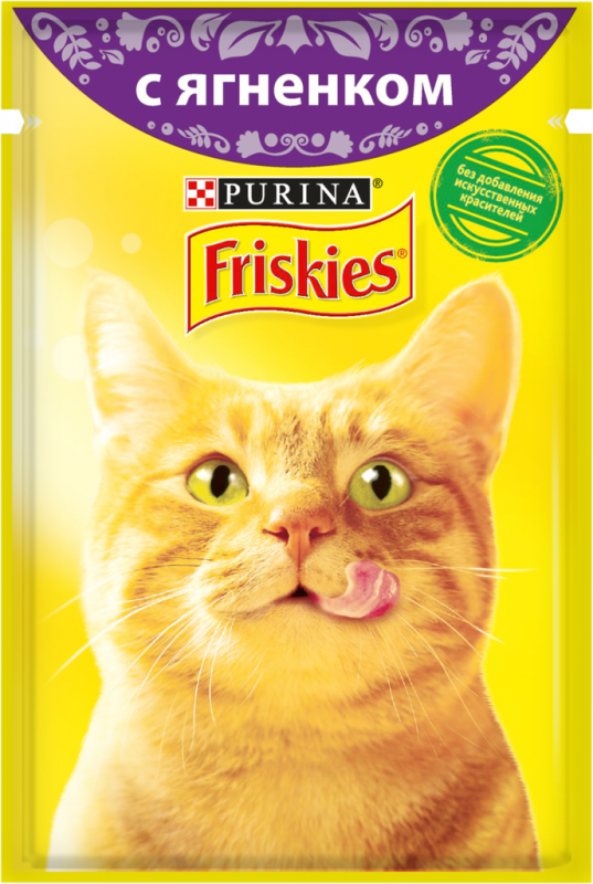 Корм консервированный для взрослых кошек FRISKIES с ягненком в подливе, 85г