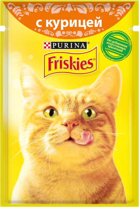 Корм консервированный для взрослых кошек FRISKIES с курицей в подливе, 85г