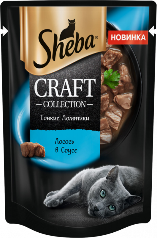 Корм консервированный для взрослых кошек SHEBA Craft Collection Лосось в соусе, тонкие ломтики, 75г Корм консервированный для взрослых кошек SHEBA Craft Collection Лосось в соусе, тонкие ломтики, 75г