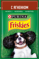 Корм консервированный для взрослых собак FRISKIES Кусочки с ягненком в подливе, 85г