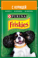 Корм консервированный для взрослых собак FRISKIES Кусочки с курицей в подливе, 85г