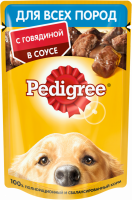 Корм консервированный для взрослых собак PEDIGREE с говядиной в соусе, для всех пород, 85г