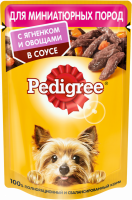 Корм консервированный для взрослых собак PEDIGREE с ягненком и овощами в соусе, для миниатюрных пород, 85г