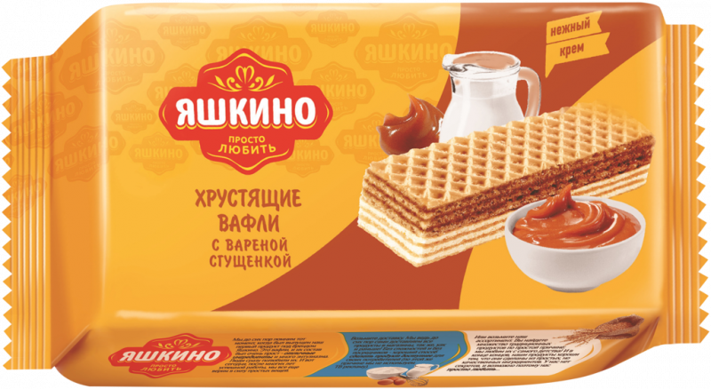 Вафли ЯШКИНО с вареной сгущенкой, 200г Вафли ЯШКИНО с вареной сгущенкой, 200г