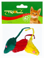 Игрушка для кошек TRIOL Мышки цветные 50мм, 3шт