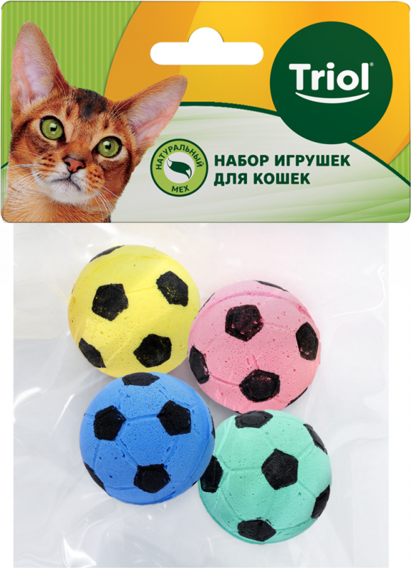 Игрушка для кошек TRIOL Мяч зефирный, 4шт