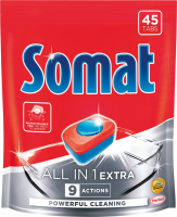 Таблетки для посудомоечной машины SOMAT All in 1 Extra, 45шт