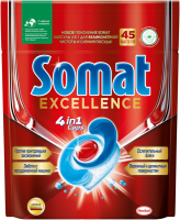 Капсулы для посудомоечной машины SOMAT Excellence 4в1, 45шт