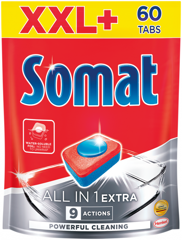 Таблетки для посудомоечной машины SOMAT All in 1 Extra, 60шт