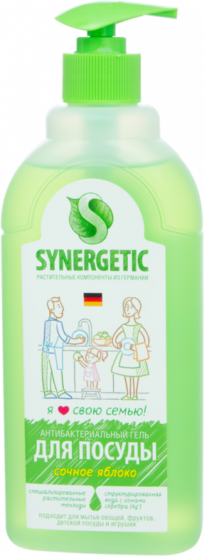 Средство для мытья посуды SYNERGETIC Яблоко, 500мл Средство для мытья посуды SYNERGETIC Яблоко, 500мл