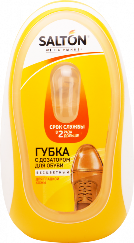 Губка для обуви SALTON с дозатором гладкая кожа б/цветный Губка для обуви SALTON с дозатором гладкая кожа б/цветный