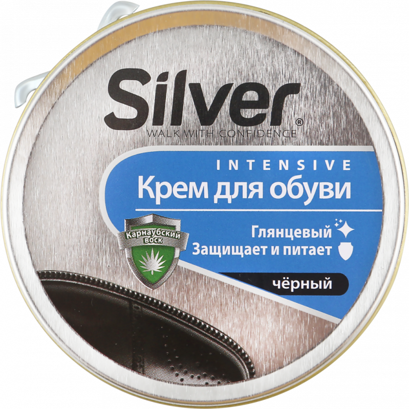 Крем для обуви SILVER Intensive, черный, 50мл