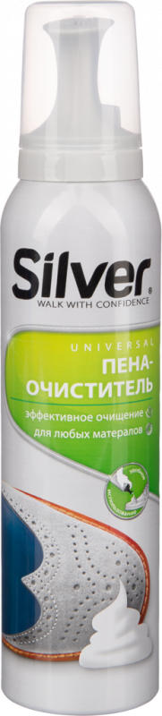 Пена-очиститель для всех типов кожи и текстиля SILVER Universal универсальная, 150мл