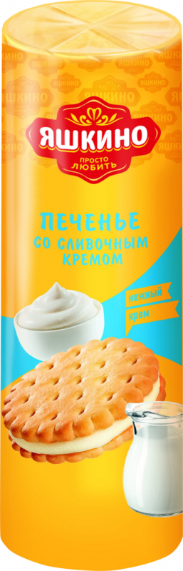 Печенье затяжное ЯШКИНО со сливочным кремом, 190г Печенье затяжное ЯШКИНО со сливочным кремом, 190г