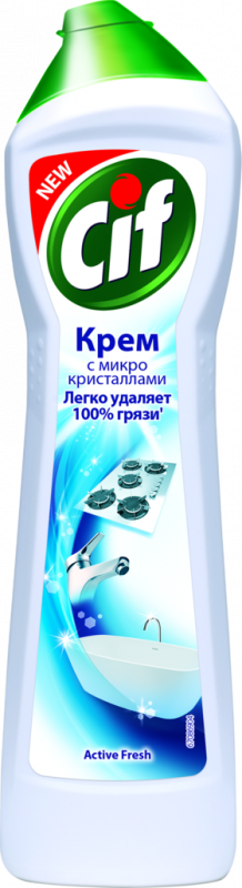 Крем для чистки CIF Актив Фреш, 500мл Крем для чистки CIF Актив Фреш, 500мл