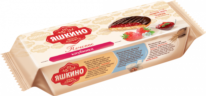 Печенье ЯШКИНО Клубника сдобное, 137г Печенье ЯШКИНО Клубника сдобное, 137г