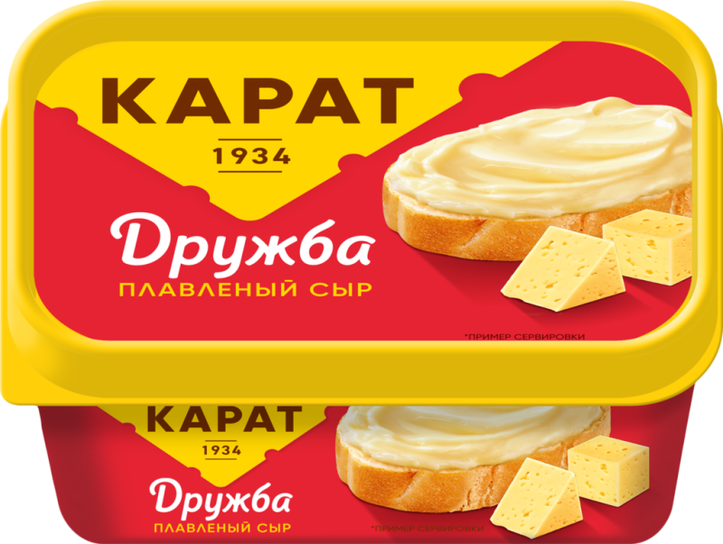 Сыр плавленый КАРАТ Дружба 45%, без змж, 400г Сыр плавленый КАРАТ Дружба 45%, без змж, 400г