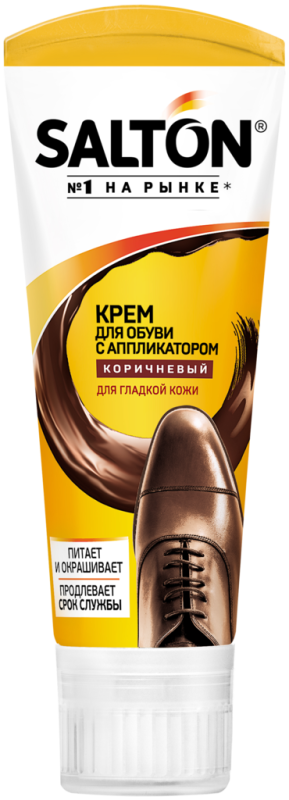 Крем для обуви SALTON Коричневый с норковым маслом в тубе 75мл Крем для обуви SALTON Коричневый с норковым маслом в тубе 75мл