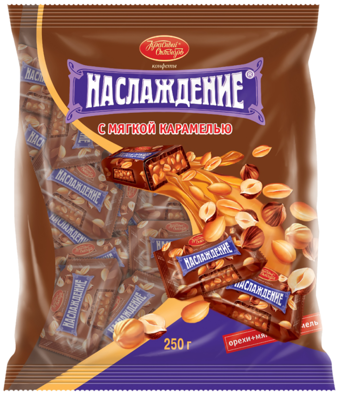 Конфеты КРАСНЫЙ ОКТЯБРЬ Наслаждение с мягкой карамелью, 250г Конфеты КРАСНЫЙ ОКТЯБРЬ Наслаждение с мягкой карамелью, 250г