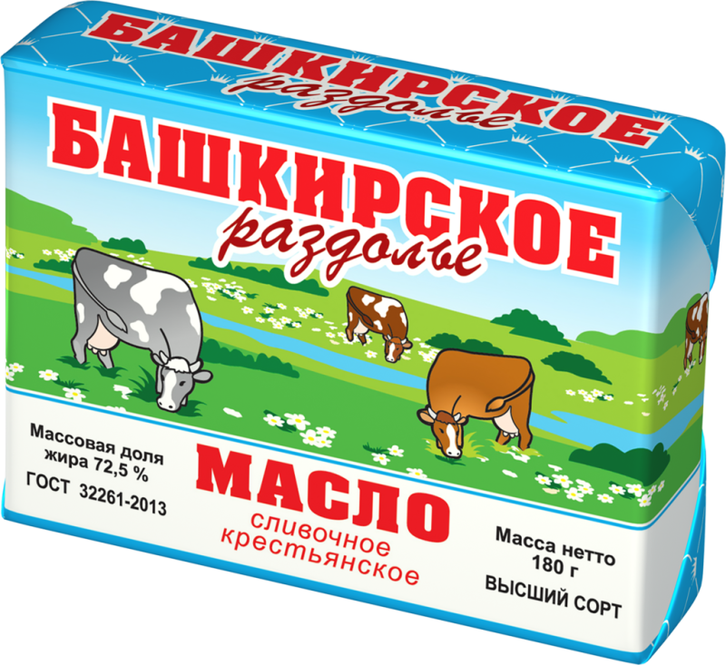 Масло сливочное ИП КЛЮКИН Сливочный край Из Башкирии Крестьянское 72,5%, без змж, 180г