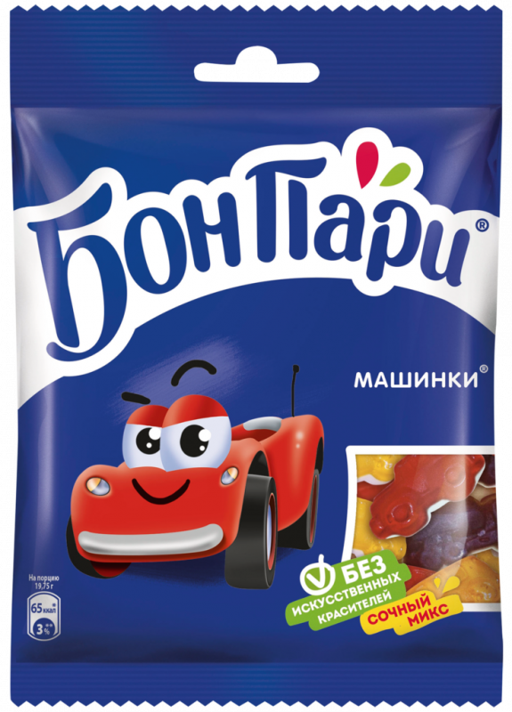 Мармелад жевательный БОН ПАРИ Машинки, 75г Мармелад жевательный БОН ПАРИ Машинки, 75г
