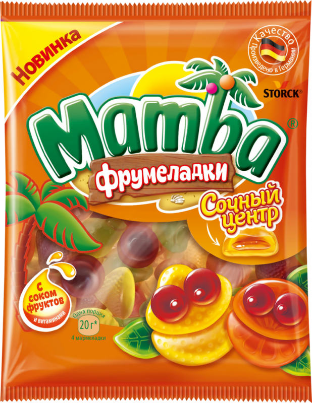 Мармелад жевательный MAMBA Фрумеладки Сочный центр, 70г