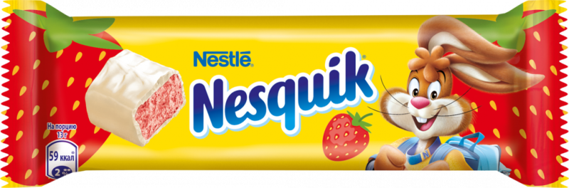 Батончик шоколадный NESQUIK с клубничной нугой, 26г