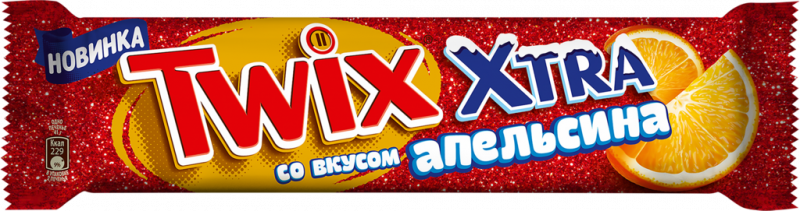 Батончик шоколадный TWIX Xtra Апельсин, 82г Батончик шоколадный TWIX Xtra Апельсин, 82г