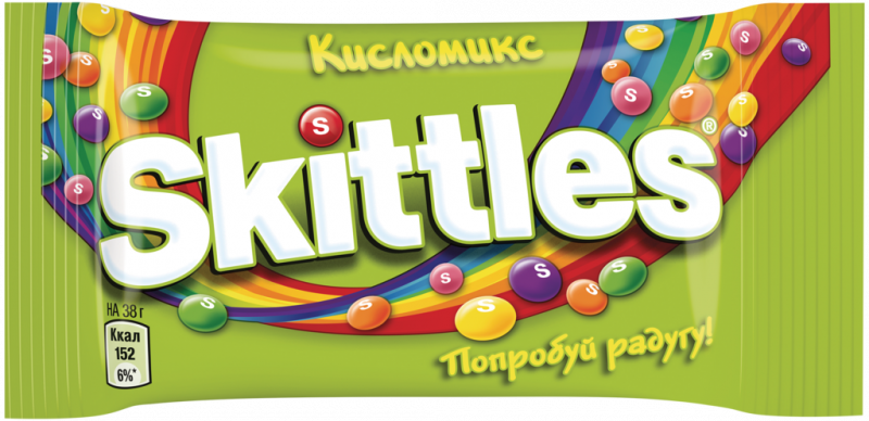 Драже SKITTLES Кисломикс в сахарной глазури со вкусом малины, ананаса, мандарина, вишни, яблока, 38г