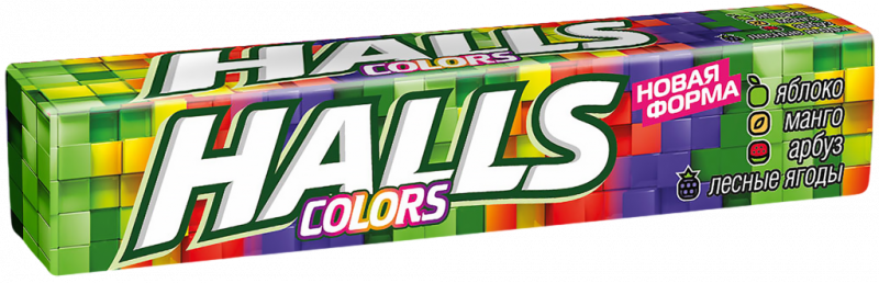 Карамель леденцовая HALLS Colors ассорти, 25г