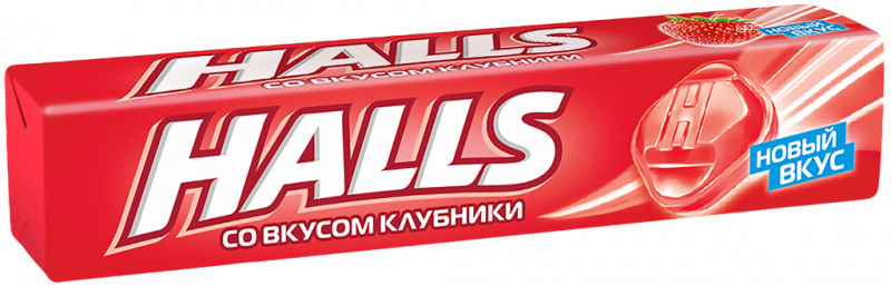 Карамель леденцовая HALLS Со вкусом клубники, 25г