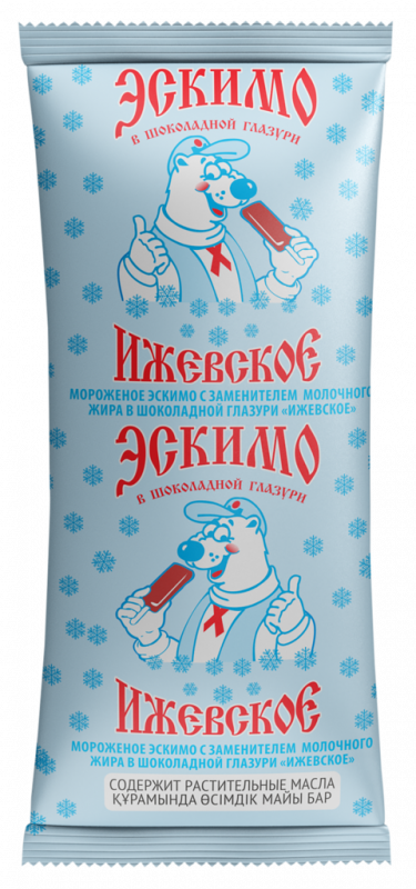 Мороженое ИЖМОЛОКО Ижевское в шоколадной глазури 8%, с змж, эскимо, 60г