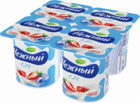 Продукт йогуртный CAMPINA Нежный с соком клубники 1,2%, без змж, 4x100г