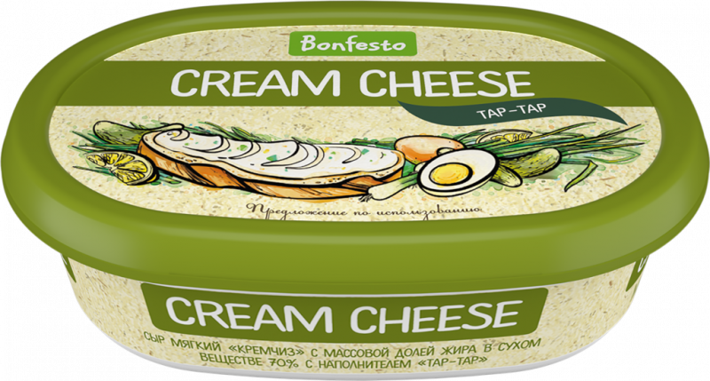 Сыр мягкий BONFESTO Cream cheese Тар-тар 70%, без змж, 170г Сыр мягкий BONFESTO Cream cheese Тар-тар 70%, без змж, 170г